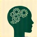 Abstract icon representing calm, perhaps a stylized brain or meditative symbol.
